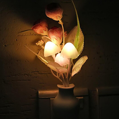 

1 шт. Ес вилка из светодиодов новинка свет гриб цветок тюльпана датчик света ночник украшения дома романтическая детская спальня