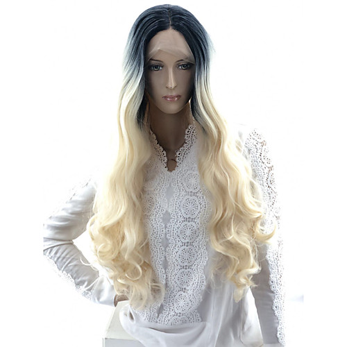 

Wig Accessories Волнистый / Естественные кудри Стиль Ассиметричная стрижка Машинное плетение / Лента спереди Парик Черный Черный / Белый Искусственные волосы 24 дюймовый Жен.