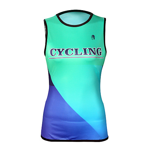 

ILPALADINO Women's Sleeveless Cycling Jersey Mint Green Geometic Bike Jersey Top Road Bike Cycling UV Resistant Moisture Wicking Quick Dry Sports Elastane Polyster Terylene Clothing Apparel