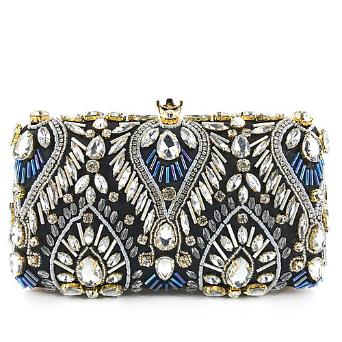 

Women's Chain / Flower Polyester Evening Bag Floral Print Black / Champagne / Blue