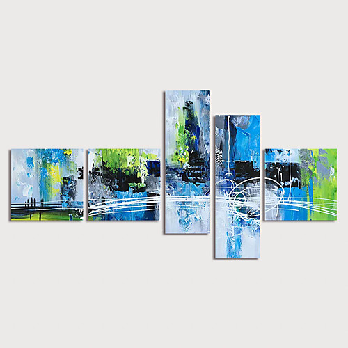 

Oil Painting Hand Painted - Abstract Modern Stretched Canvas / Five Panels