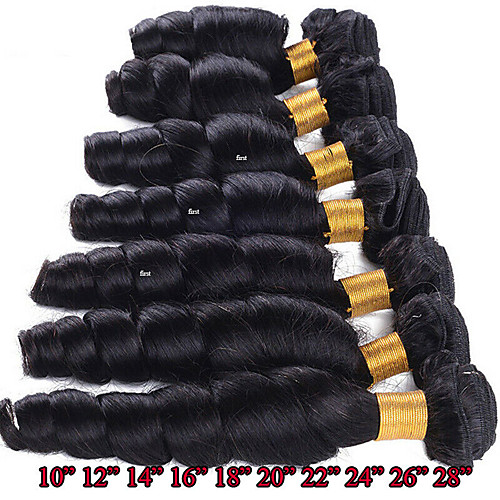 

6 Связок Бразильские волосы Свободные волны 100% Remy Hair Weave Bundles Человека ткет Волосы Пучок волос One Pack Solution 8-28 дюймовый Естественный цвет Ткет человеческих волос / Без запаха