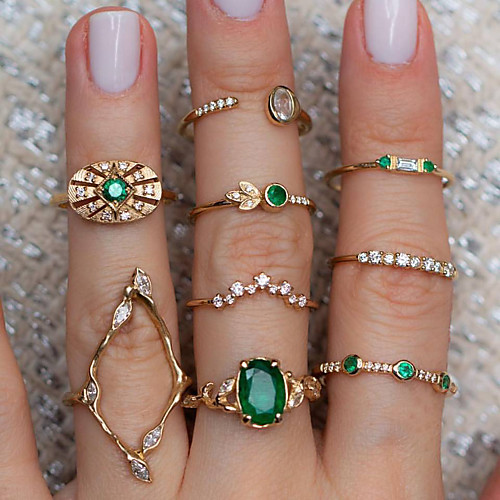 

Жен. несовместимый Кольцо Ring Set Змея Сова Представить Простой модный Милая Модные кольца Бижутерия Золотой Назначение Свадьба 9pcs