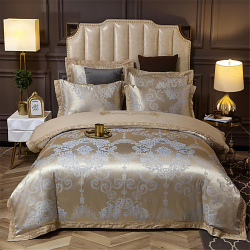 

Пододеяльник наборы Однотонный Хлопок Жаккардовое переплетение 4 предметаBedding Sets