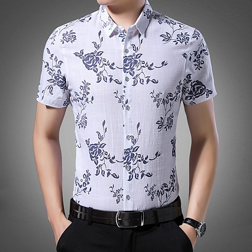 

Муж. Рубашка Цветочный принт Синий XL