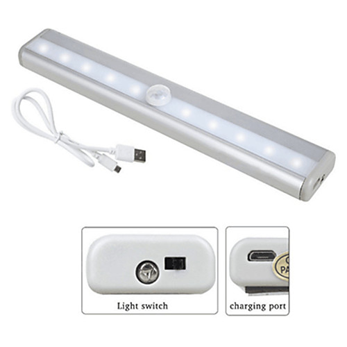 

1шт LED Night Light Тёплый белый / Белый USB Перезаряжаемый / Простота транспортировки / Датчик человеческого тела <=36 V