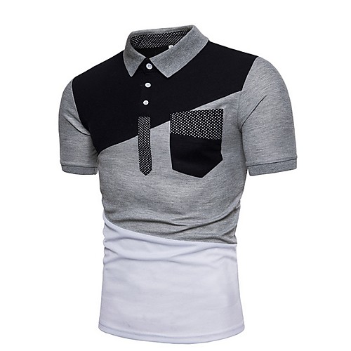 

Men's Polo - Color Block Shirt Collar Black