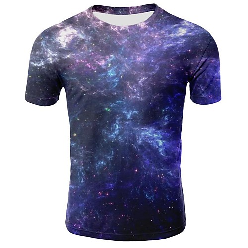 

Men's Daily Going out Basic / Street chic T-shirt - Geometric Print Blue
