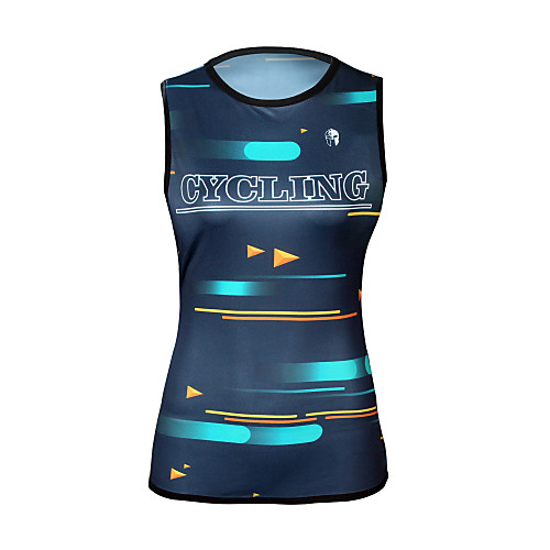 

ILPALADINO Women's Sleeveless Cycling Jersey Blue Geometic Bike Jersey Top Road Bike Cycling UV Resistant Moisture Wicking Quick Dry Sports Elastane Terylene Clothing Apparel