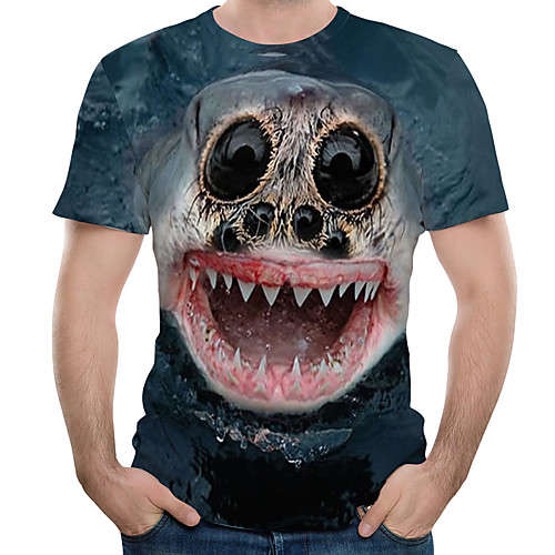 

Men's Daily Holiday Street chic / Exaggerated T-shirt - Color Block / 3D / Graphic Print Rainbow