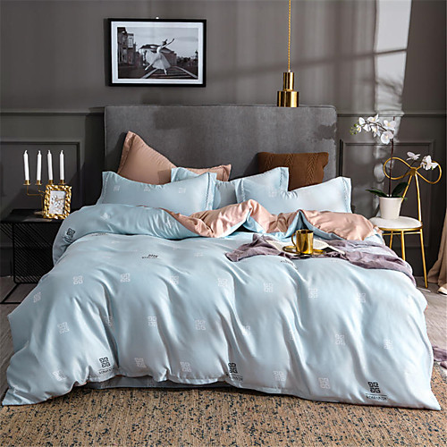 

Пододеяльник наборы Однотонный Полиэстер / Хлопок С принтом 4 предметаBedding Sets