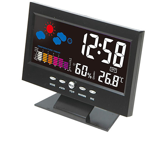 

электронный цифровой жк-стол часы температура влажность монитор часы термометр гигрометр прогноз погоды настольные часы