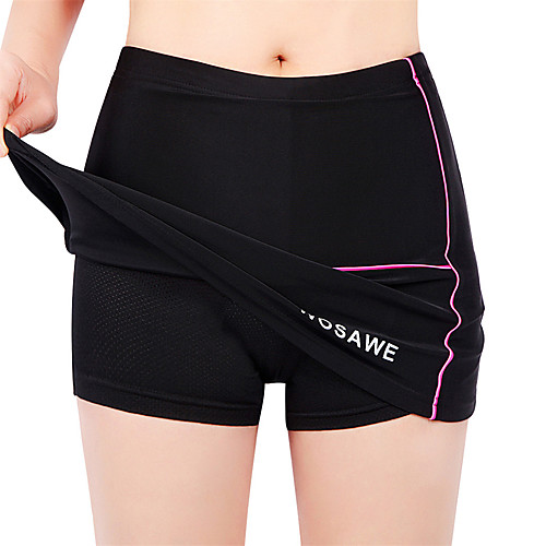 

WOSAWE Women's Cycling Skirt Bike Skirt Padded Shorts / Chamois Pants Breathable 3D Pad Anatomic Design Sports Solid Color Elastane Silicon Red black Mountain Bike MTB Road Bike Cycling Clothing