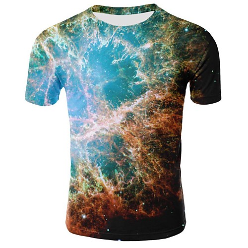 

Men's Daily Going out Basic / Street chic T-shirt - Geometric Print Blue