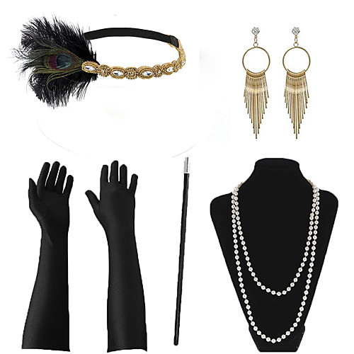 

The Great Gatsby Necklace Earrings Retro Vintage 1920s The Great Gatsby Artificial feather Costume Accessory Sets Outfits Masquerade For Party / Cocktail Festival Halloween Carnival Women's Costume