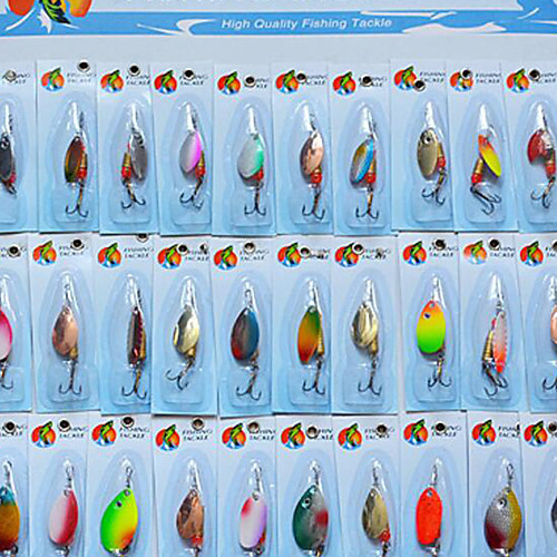 фото 30 pcs ложки рыболовная приманка рыбалка инструменты мормышки в наборах тонущие bass форель щука ловля на приманку металл Lightinthebox