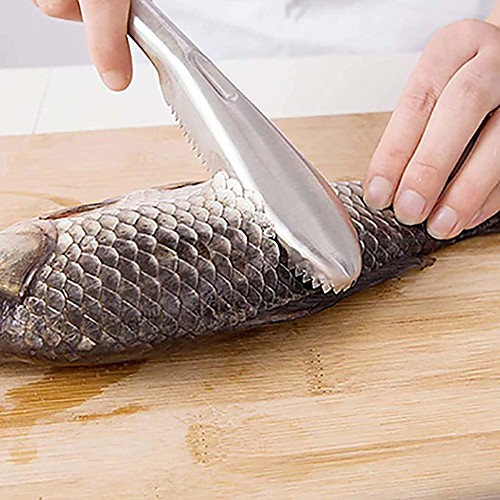 

Fish Scraper Stainless Steel Scale Brush Graters Fast Remove Fish Cleaning Peeler