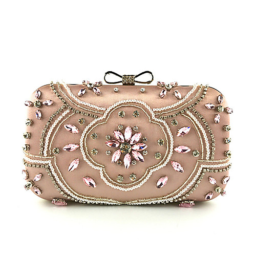 

Women's Crystals / Chain Polyester Evening Bag Floral Print Blushing Pink