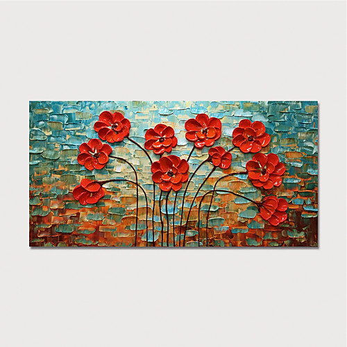 

Oil Painting Hand Painted - Floral / Botanical Modern Stretched Canvas