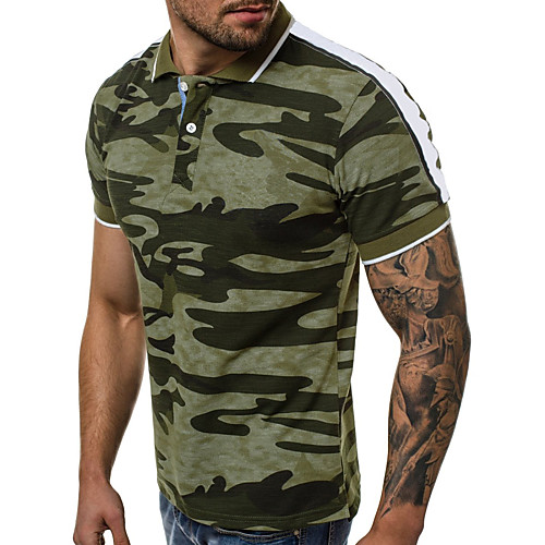 

Men's Daily Sports Basic / Street chic T-shirt - Solid Colored Army Green