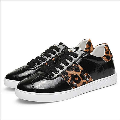 

Жен. Полиуретан Весна & осень Кеды На плоской подошве Черный / Бежевый