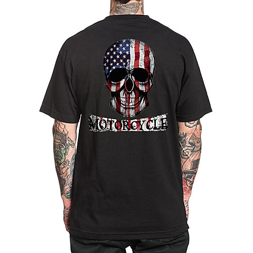 

Муж. С принтом Футболка Классический Однотонный / Графика / Черепа Белый L