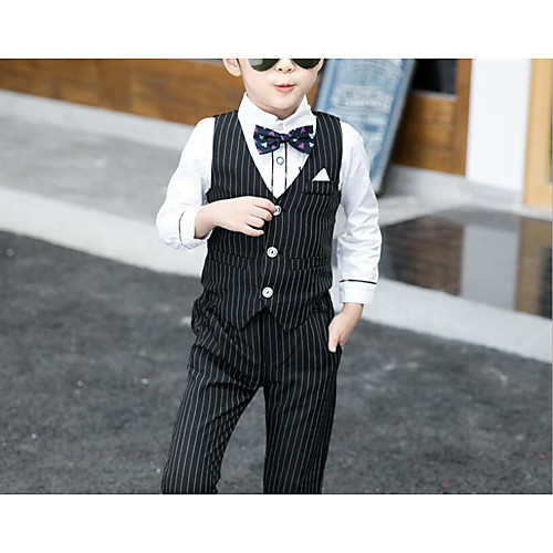 

Черный / Насыщенный синий Хлопок Детский праздничный костюм - 1 комплект Включает в себя Кофты / Брюки / Бант