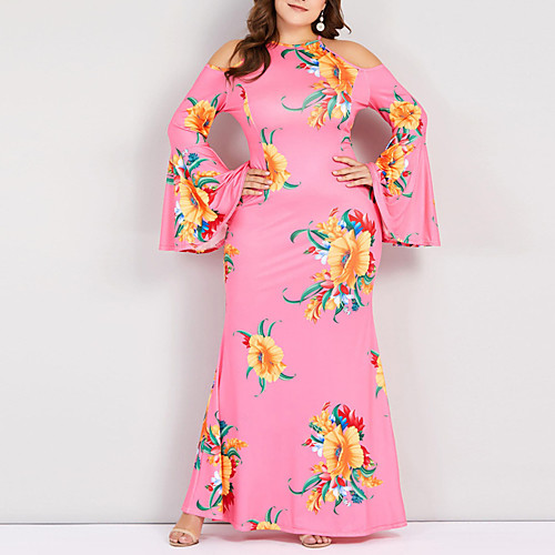 

Жен. Классический Оболочка Платье - Цветочный принт Макси