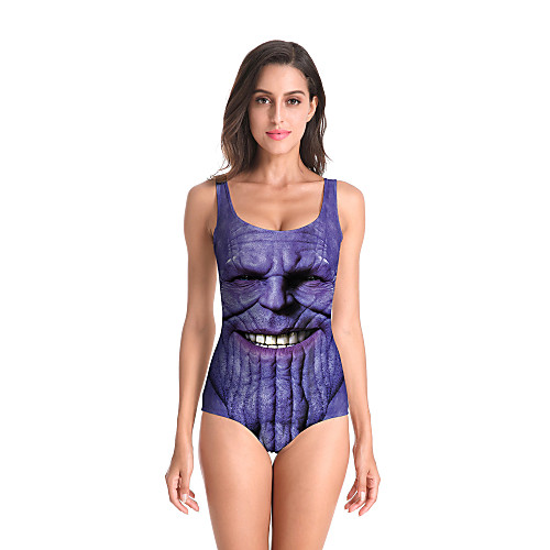 

Жен. Спортивные Классический Лиловый Треугольник Закрытый купальник Купальники - Контрастных цветов M L XL Лиловый