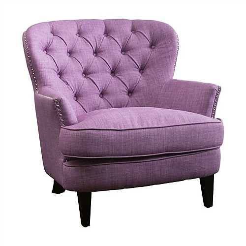 

светло-фиолетовое мягкое стеганое мягкое кресло середины века
