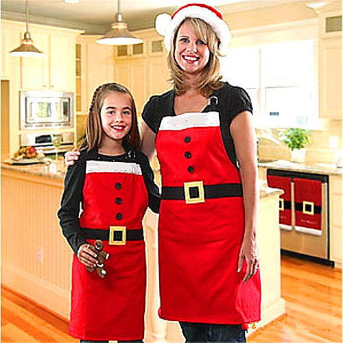 

рождественский фартук женщина мужчина красный мягкий элегантный кухонные платья ресторан кухонные фартуки