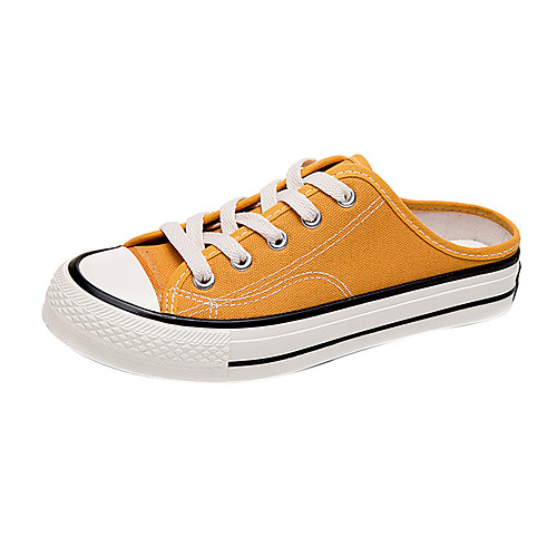 

Жен. Полотно Лето Кеды На плоской подошве Военно-зеленный / Миндальный / Вино