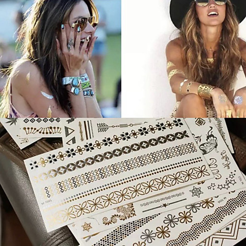 

1 pcs Temporary Tattoos Eco-friendly / Water Resistant / Classic Face / Body / brachium Sheathing Paper Metallic Tattoo