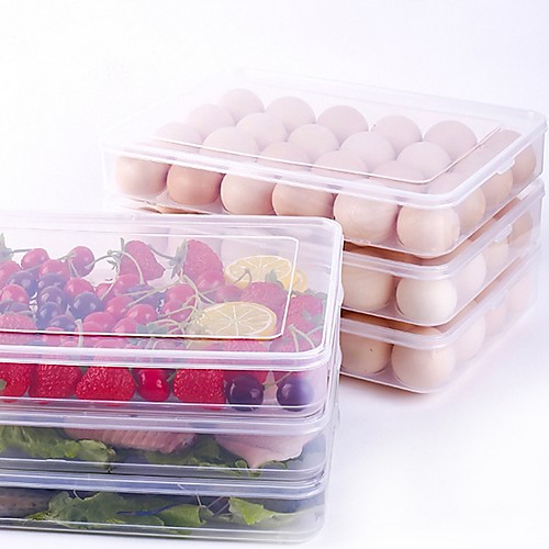

Высокое качество с Пластик Коробки для хранения Повседневное использование / Многофункциональный / Для Egg Кухня Место хранения 2 pcs