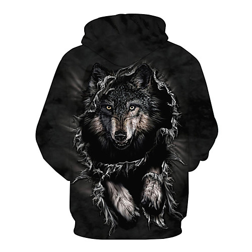 

Men's Plus Size Basic Hoodie - 3D Hooded Black US32 / UK32 / EU40