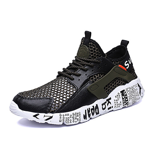 

Муж. Комфортная обувь Полиуретан Лето Спортивная обувь Для прогулок Черный / Бежевый / Черный / зеленый