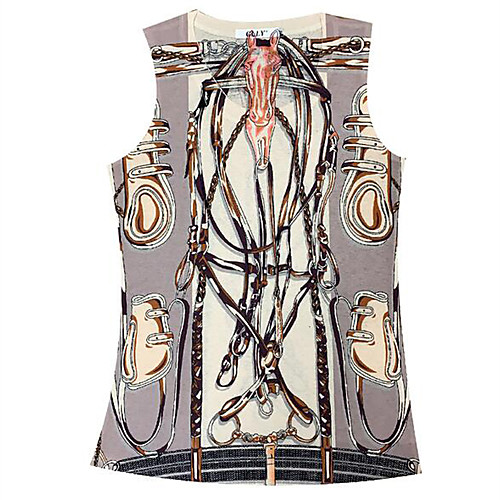 

Жен. С принтом Безрукавка Уличный стиль Галактика Красный US6