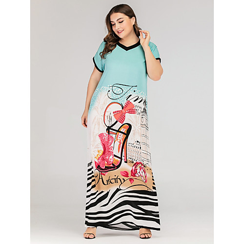 

женское платье макси майка v шея синий l xl xxl xxxl