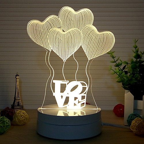 

1шт 3D ночной свет Тёплый белый Творчество <=36 V