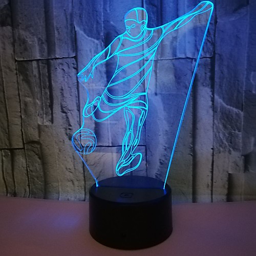 

1 шт. USB питание футбол 3d свет красочные ленты визуальная защита ночного видения сенсорный мальчик подарок на день рождения новый необычный подарок свет творческий настольная лампа прикроватный свет