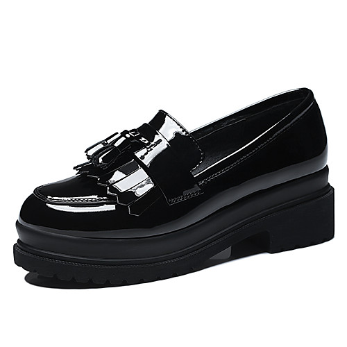 

Жен. Мокасины и Свитер На толстом каблуке С кисточками Синтетика Милая / Минимализм Весна & осень / Лето Черный / Винный