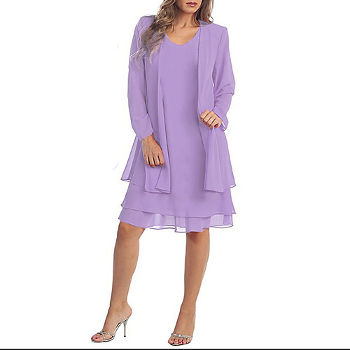 

Women's Plus Size Casual Two Piece Dress - Solid Colored Summer Purple XXXL XXXXL XXXXXL