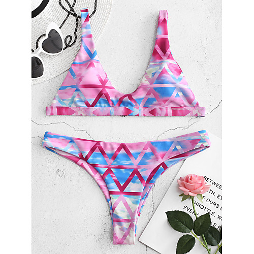 

Жен. Танкини Купальники - Геометрический принт камуфляж S M L