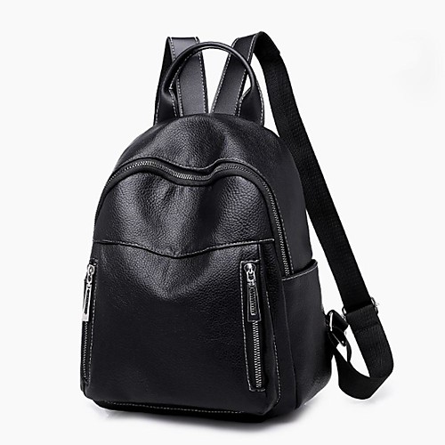 

Жен. Молнии рюкзак Большая вместимость PU Черный