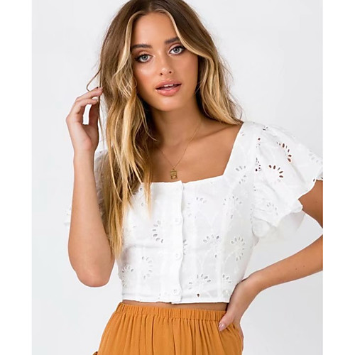 

Жен. Футболка Однотонный Белый US0