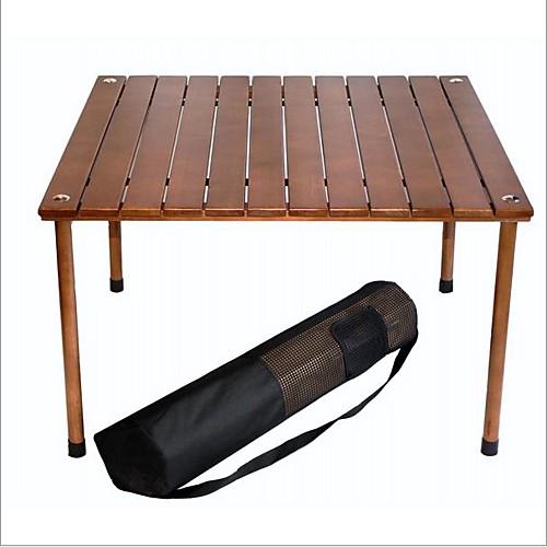 

открытый переносной складной столик с сумкой для переноски с деревянным верхом
