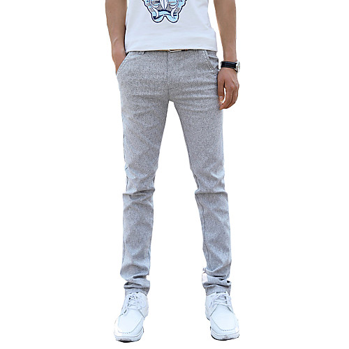 

Муж. Классический Чино Брюки - Однотонный Серый 34 36 38