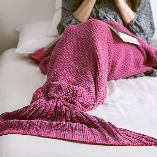 

вязаный декор для дома ручной работы хвост русалки супер мягкая спальная кровать ручной работы крючком анти-пиллинг портативное одеяло на осень