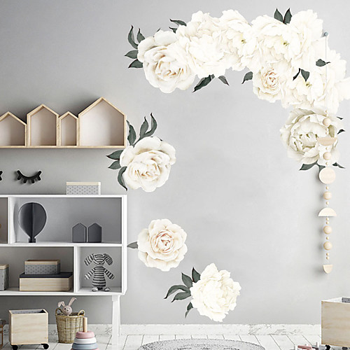 

белые красивые цветы наклейки на стены - слова&ампер цитаты стикеры на стенах персонажей кабинет / кабинет / столовая / кухня