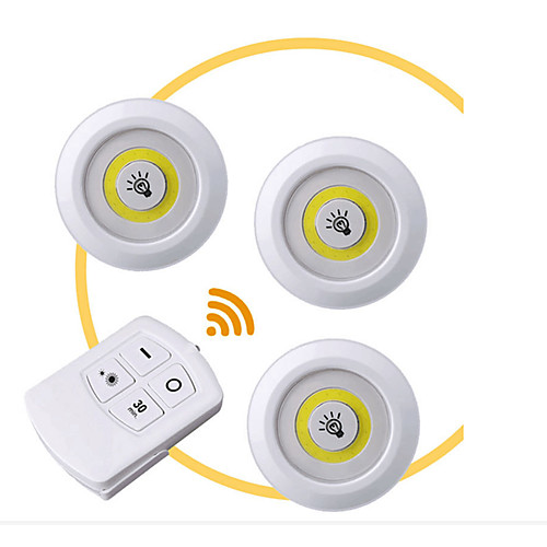 

3шт LED Night Light Белый Аккумуляторы AAA Дистанционно управляемый / Диммируемая / Новый дизайн 5 V